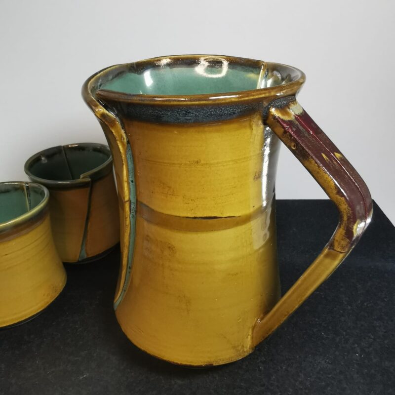 Rustic overlap design - Pitcher / 3 cups