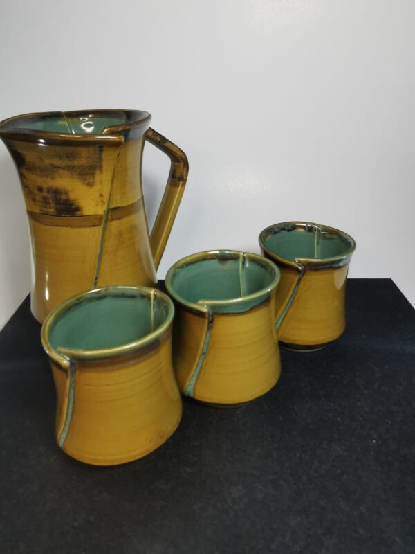 Rustic overlap design - Pitcher / 3 cups