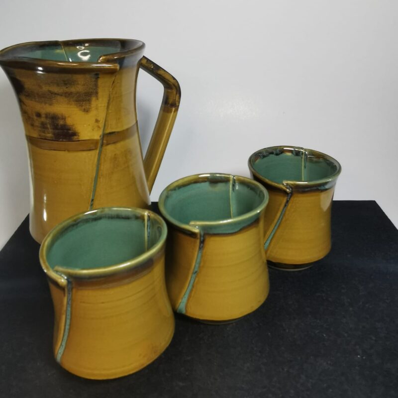 Rustic overlap design - Pitcher / 3 cups