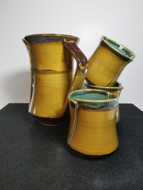 Rustic overlap design - Pitcher / 3 cups