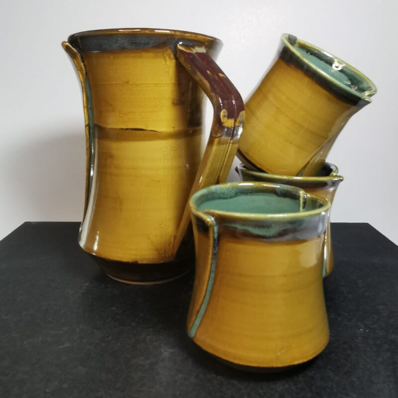 Rustic overlap design - Pitcher / 3 cups